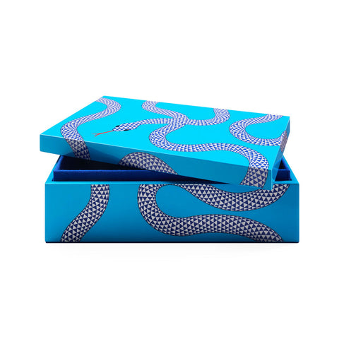 SCATOLA EDEN LACQUER MEDIUM 34766 JONATHAN ADLER BLUE
