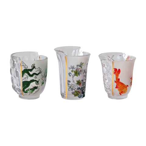 SET AUS DREI HYBRID-AGLAURA-GLÄSERN 09734 SELETTI WEISS
