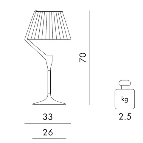 ANGELO STONE KUPFER TISCHLAMPE 09405/RR KARTELL BRAUN