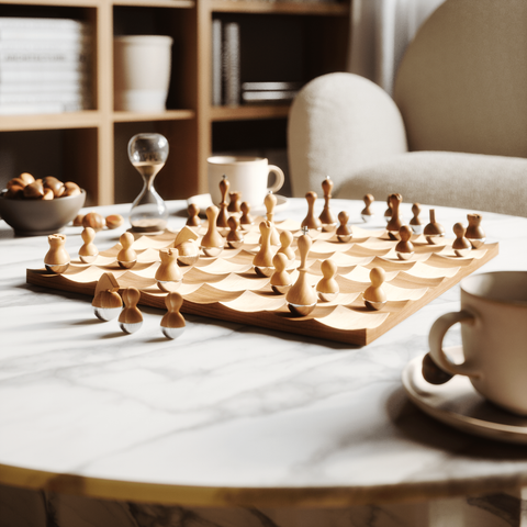 SCACCHI WOBBLE CHESS SET 377601-656 UMBRA WALNUT BROWN