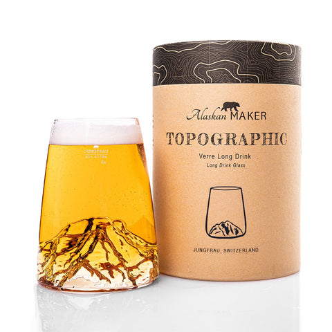 BICCHIERE LONG DRINK TOOGRAPHIC JUNGFRAU TOPO-VD-J ALASKAN MAKER TRANSPARENT