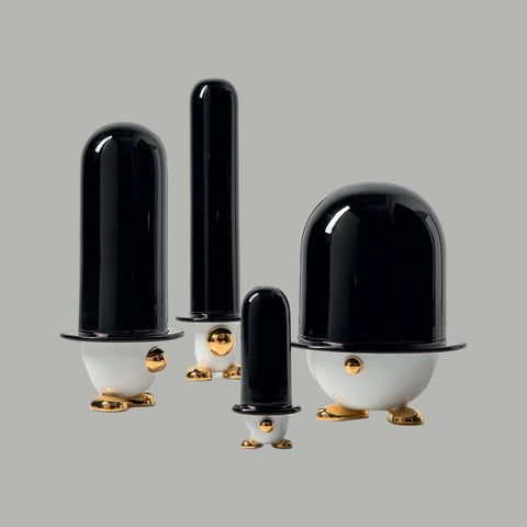 MR. JAMES SKULPTUR H.16 SCHWARZ UND POLIERT GOLD BOSA
