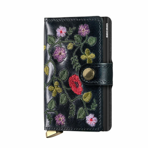 SECRID PREMIUM MINIWALLET STITCH FLORAL BLACK
