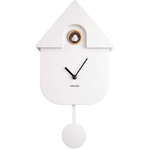 OROLOGIO WALL CLOCK MODERN CUCKOO KA5768WH KARLSSON WHITE