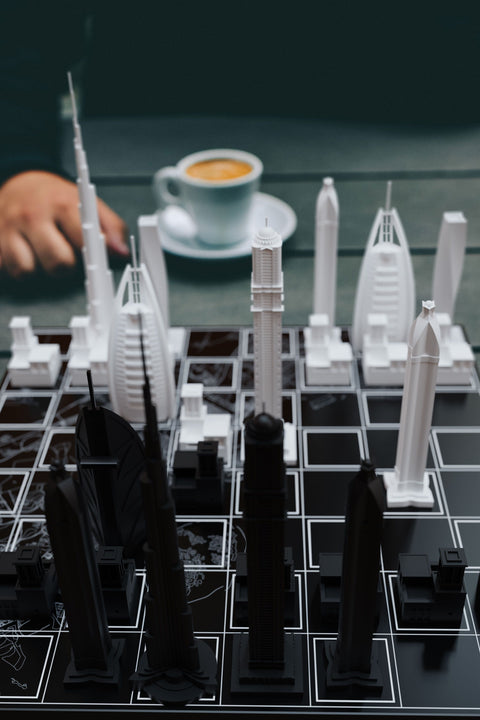 SCACCHI SKYLINE ACRYLIC DUBAI EDITION (WITH DUBAI MAP BOARD) SKU.970 BLACK
