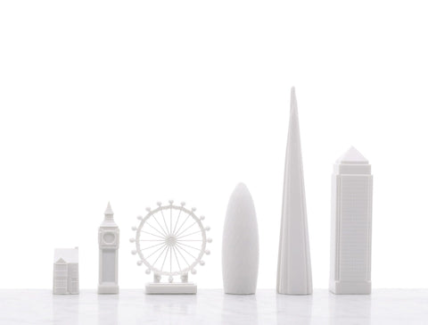SCACCHI SKYLINE ACRYLIC LONDON VS NEW YORK (WITH MARBLE HATCH BOARD) SKU.057 WHITE