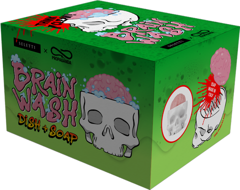 SELETTI BRAINWASH SCHWARZE PORZELLAN-SEIFENSCHALE 13500H