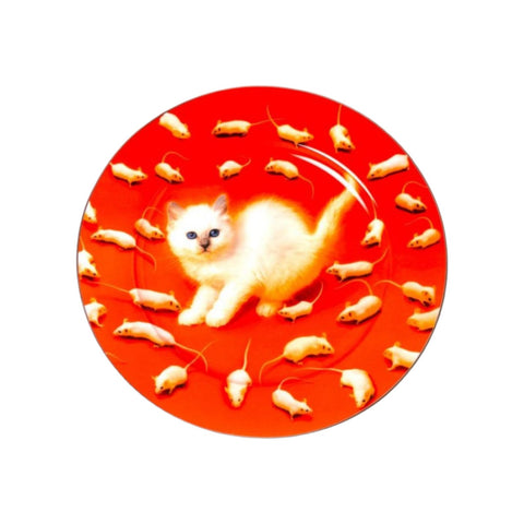 Porzellanteller Toilettenpapier 27 cm Kätzchen Art. 16915 Seletti