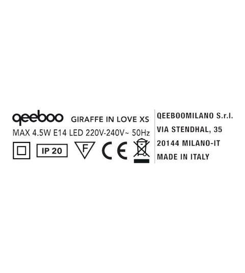 LAMPADA GIRAFFA IN LOVE XS QEEBOO BLACK
