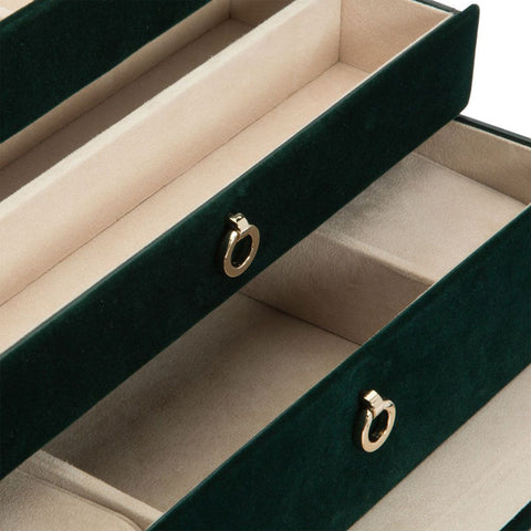 PORTAGIOIE ZOE MEDIUM JEWELRY BOX FOREST GREEN 393112 WOLF GREEN