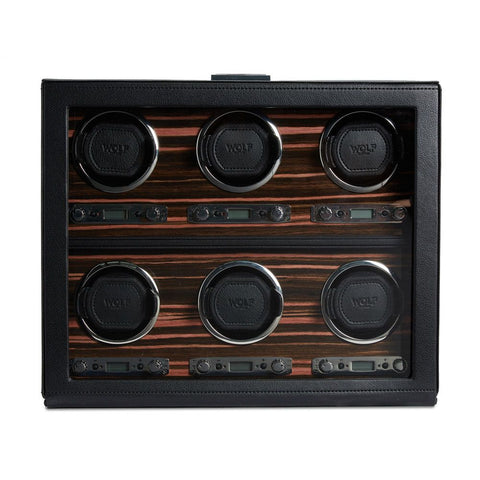 ROADSTER 6-TEILIGER UHRENBEWEGER UHRENBOX 459256 WOLF SCHWARZ