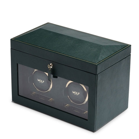 PORTAOROLOGI BRITISH RACING DOUBLE WATCH WINDER 792241 WOLF 1834 GREEN