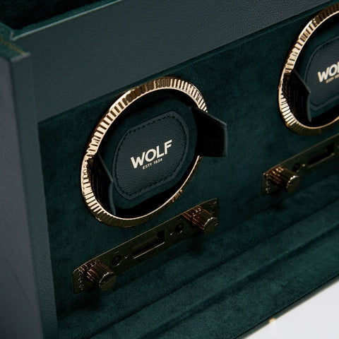 PORTAOROLOGI BRITISH RACING DOUBLE WATCH WINDER 792241 WOLF 1834 GREEN