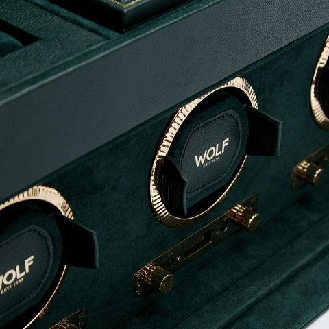 PORTAOROLOGI BRITISH RACING TRIPLE WATCH WINDER 792341 WOLF 1834 GREEN