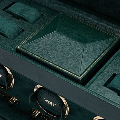 PORTAOROLOGI BRITISH RACING TRIPLE WATCH WINDER 792341 WOLF 1834 GREEN