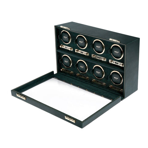 PORTAOROLOGI BRITISH RACING 8 PC WATCH WINDER 792541 WOLF GREEN