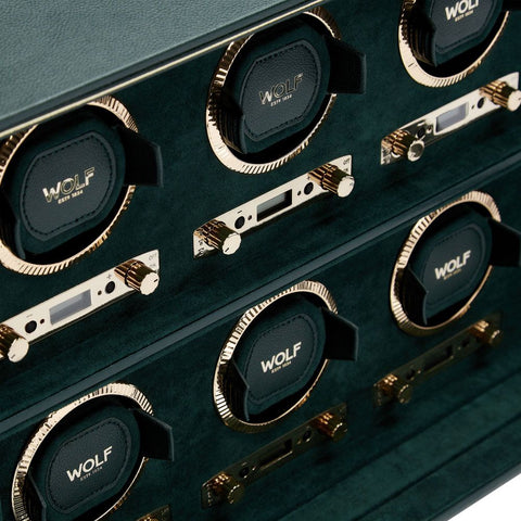 PORTAOROLOGI BRITISH RACING 8 PC WATCH WINDER 792541 WOLF GREEN