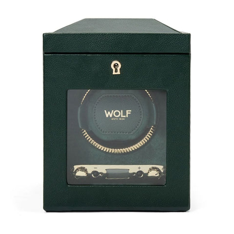 BRITISH RACING EINZEL-UHRENBEWEGER, UHRENBOX 793141, WOLF 1834, GRÜN
