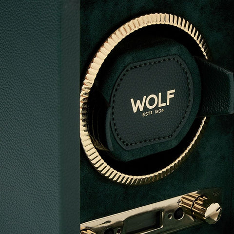 PORTAOROLOGI BRITISH RACING SINGLE WATCH WINDER 793141 WOLF 1834 GREEN