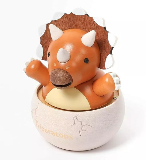CARILLON BOX TRICERATOPS ART. 1036642 WOODERFULLIFE MUSIC BROWN