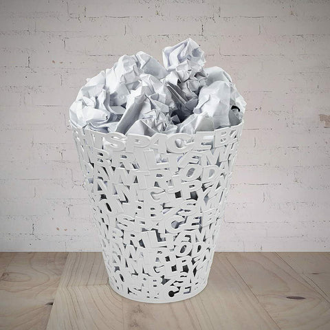BALVI WEISSER ABFALLPAPIERKORB MIT BUCHSTABEN