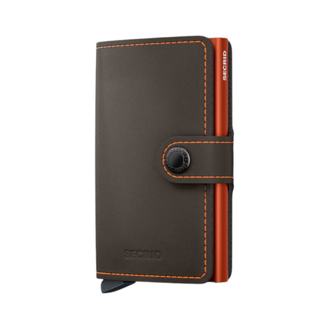 MINIWALLET MATTE TRUFFLE & ORANGE SECRID