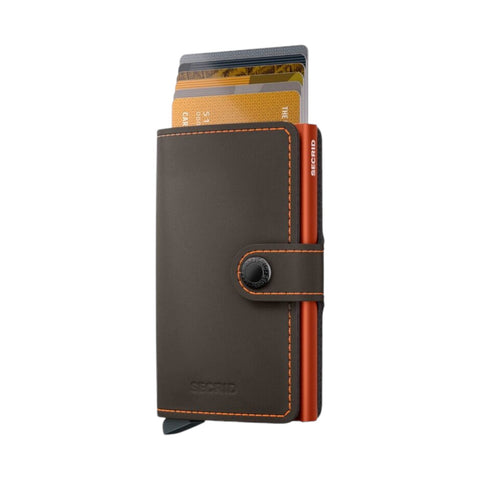 MINIWALLET MATTE TRUFFLE & ORANGE SECRID