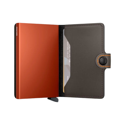 MINIWALLET MATTE TRUFFLE & ORANGE SECRID
