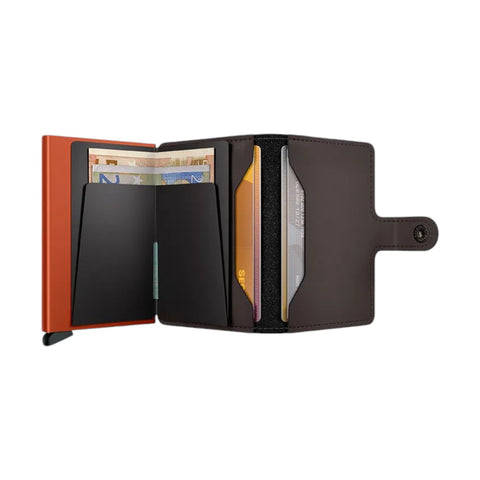 MINIWALLET MATTE TRUFFLE & ORANGE SECRID