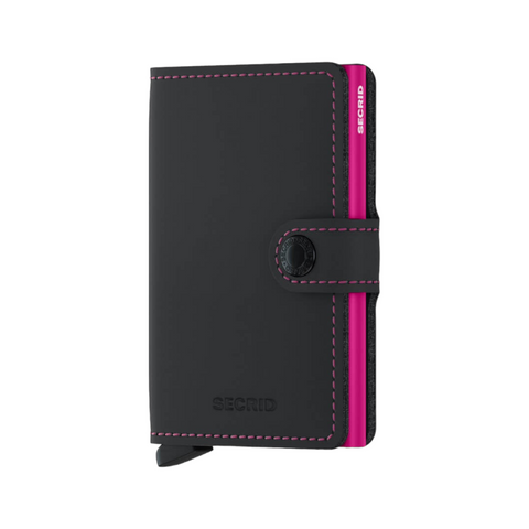 MINIWALLET SECRID MATTE BLACK & FUCHSIA