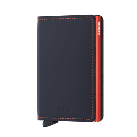 "SLIMWALLET SECRID MATTE NIGHTBLUE & ORANGE"