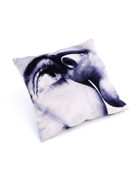 CUSCINO TOILETPAPER 50X50 EYE&MOUTH 02319 SELETTI BLACK