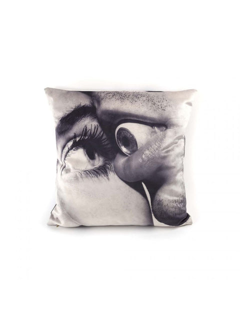 TOILETTENPAPIERKISSEN 50X50 AUGEN- UND MUND 02319 SELETTI SCHWARZ