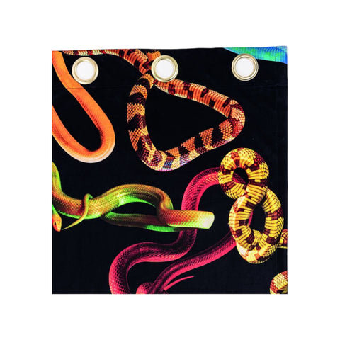 Polyester-Vorhang für Toilettenpapier, links/rechts, 140 x 280 cm, Schlangen, Schwarz, 02403, Seletti