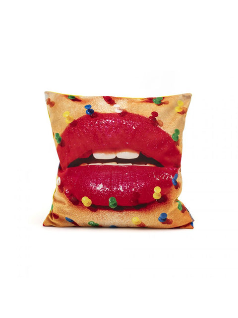 CUSCINO TOILETPAPER 50X50 MOUTHWITHPINS 02330 SELETTI MULTICOLOR