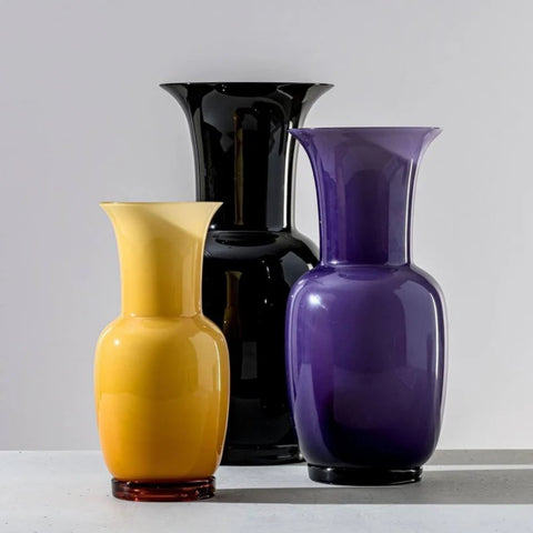 VASO OPALINO F03 706.38 NERO diam 14 h 30 cm VENINI