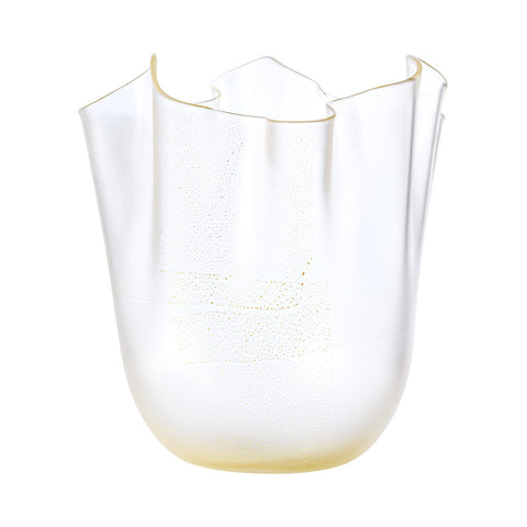 VENINI FAZZOLETTO VASE SANDGESTRAHLTES GOLD 700.04 H 13 DURCHMESSER 13 CM