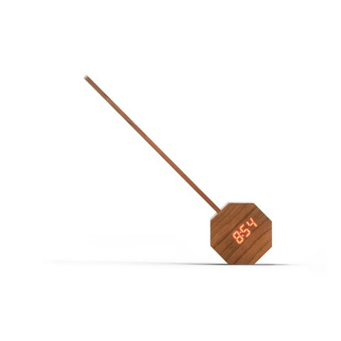 GINGKO OCTAGON ONE PLUS DESK LIGHT ALARM CLOCK BROWN
