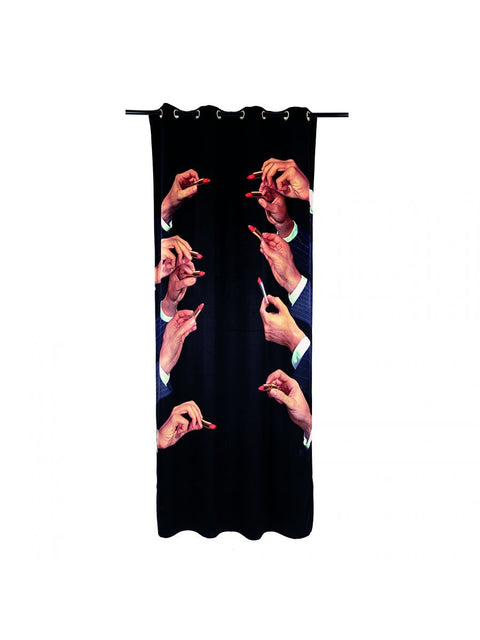 TENDA IN POLIESTERE TOILETPAPER LIPSTICKS BLACK 140X280 SELETTI ART. 02413