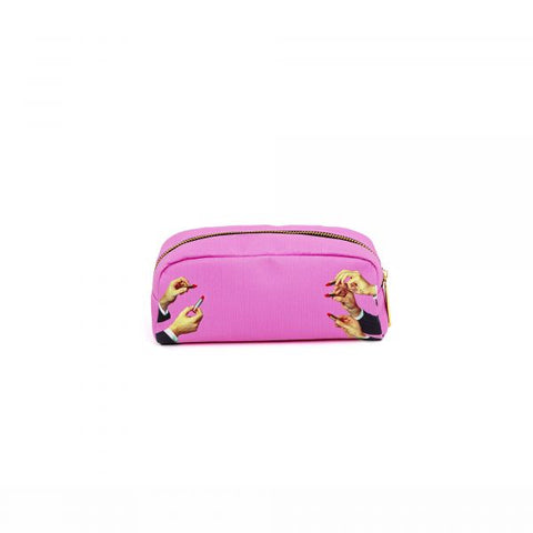 ASTUCCIO IN PU STAMPATO TOILETPAPER CM.20,5X7 H9 LIPSTICKS PINK SELETTI