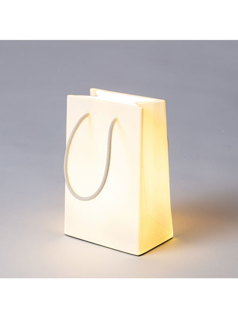 "SELETTI SHOPPERGLOW LED-HARZLAMPE CM 12X7,5 H 18,5 WEISS"