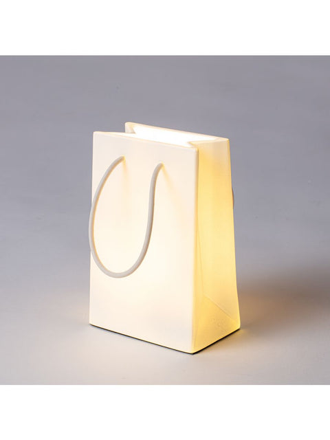 "SELETTI SHOPPERGLOW LED-HARZLAMPE CM 12X7,5 H 18,5 WEISS"