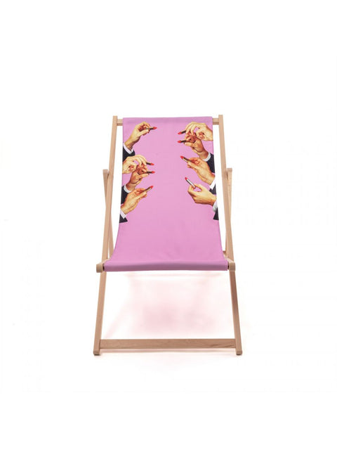 FOLDING DECK CHAIR SELETTI TOILETPAPER LIPSTICK PINK ART 16685