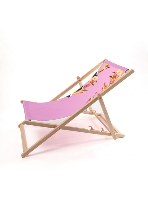 FOLDING DECK CHAIR SELETTI TOILETPAPER LIPSTICK PINK ART 16685
