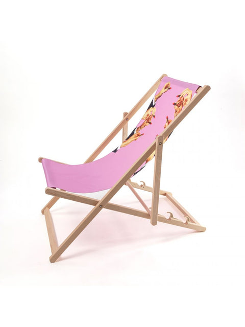 FOLDING DECK CHAIR SELETTI TOILETPAPER LIPSTICK PINK ART 16685