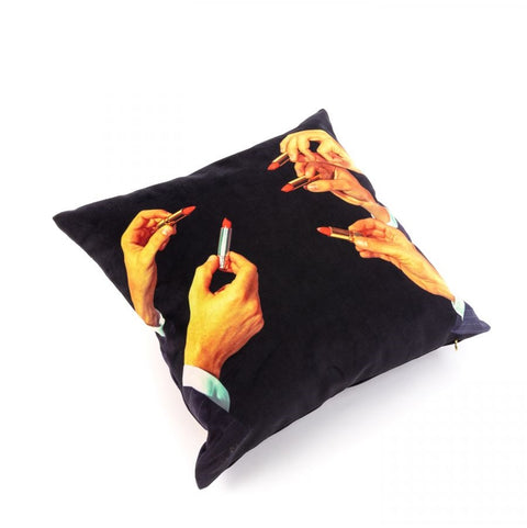 CUSCINO IN POLIESTERE IMBOTT.PIUMA LIPSTCKS BLACK 50X50 SELETTI