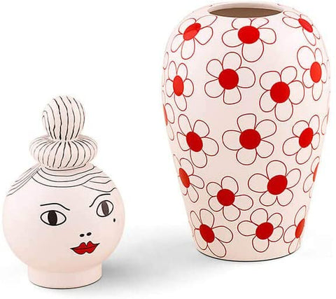 VASO IN DOLOMITE CON COPERCHIO LE CANOPIE PEPA 10530 SELETTI RED