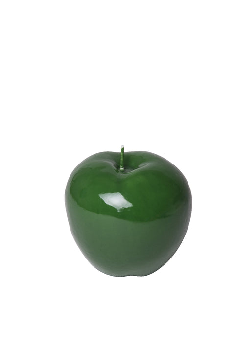 GLÄNZENDE APFELKERZE, MASSNAHMEN H 12, DIAM. 13, GRÜNE FARBE