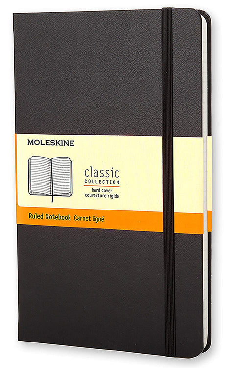 Moleskine Notizbuch mit großem liniertem Hardcover, Schwarz