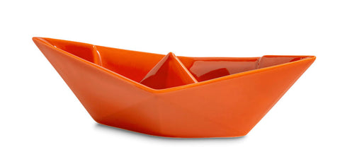 BARCHETTA PICCOLA ORIGAMI ARANCIONE CERAMICHE CRESCENTINI ART. 2364